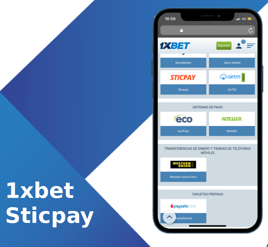 1xbet Sticpay metodos de pago